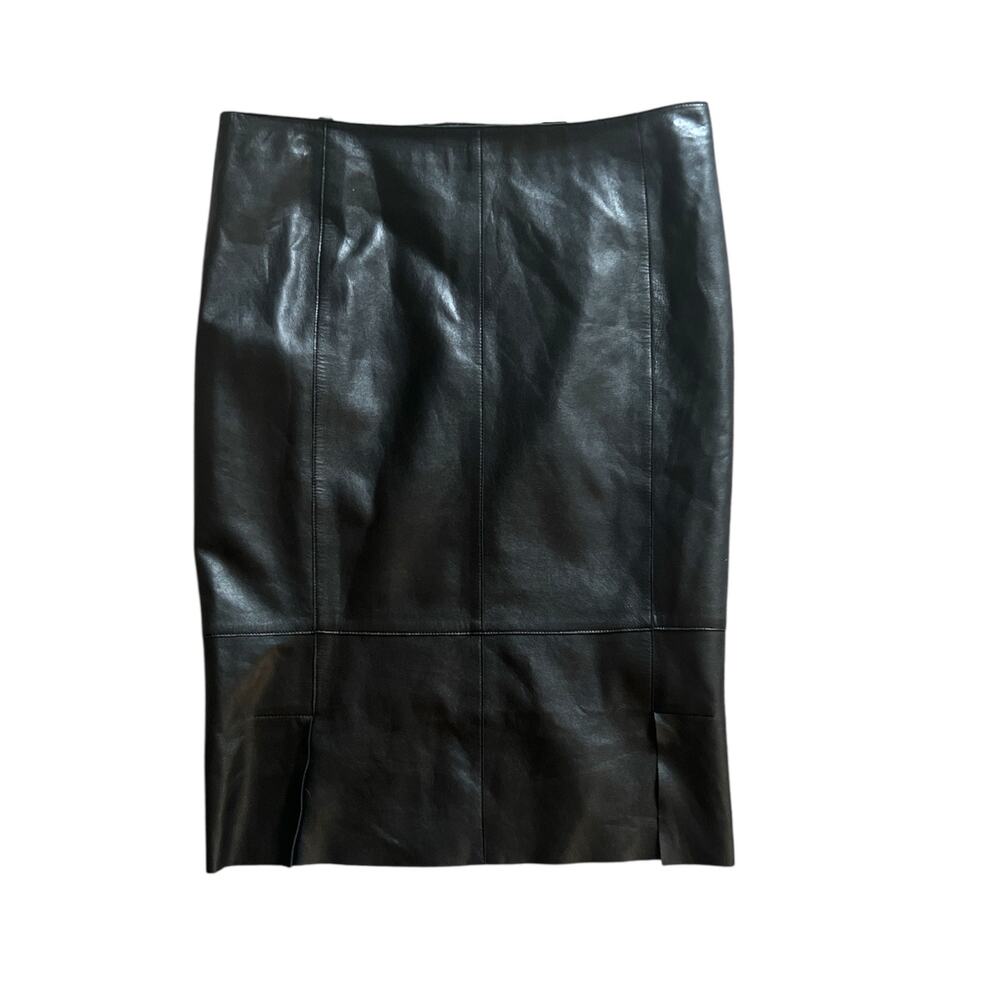 Akris Bergdorf Goodman 100% Lamb Nappa Leather Skirt Size 6